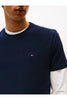 TOMMY HILFIGER Erkek Lacivert-Beyaz T-Shirt DM0DM20687 0XN