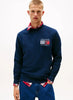 TOMMY HILFIGER Erkek Marka Logolu Organik Pamuklu Bisiklet Yakalı Günlük Kullanıma Uygun Lacivert Sweatshirt DM0DM22093 C1G