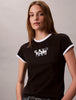 CALVIN KLEIN Kadın Marka Logolu Şık Tasarımlı Günlük Kullanıma Uygun Siyah T-Shirt LV047D208G UB1