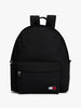 TOMMY HILFIGER Erkek Marka Logolu Yumuşak Mikrofiber Kumaşlı Ayarlanabilir Sırt Askısı Dolgusuz Astarsız Siyah Sırt Çantası AM0AM13726 BDS