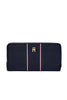 TOMMY HILFIGER Kadın Marka Logolu Şık Tasarımlı Kart Bölmeli Kağıt Para Bölmeli Mavi Cüzdan AW0AW17954 0GY