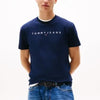 TOMMY HILFIGER Erkek Marka Logolu Organik Pamuklu Bisiklet Yakalı Günlük Kullanıma Uygun Lacivert T-Shirt DM0DM20744 C1G