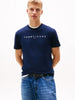 TOMMY HILFIGER Erkek Marka Logolu Organik Pamuklu Bisiklet Yakalı Günlük Kullanıma Uygun Lacivert T-Shirt DM0DM20744 C1G