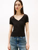 TOMMY HILFIGER Kadın Siyah-Beyaz T-Shirt DW0DW21367 0XM