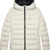 TOMMY HILFIGER Kadın Marka Bayrak Logolu Sabit Kapüşonlu Kapitone Dolgulu Beyaz1 Mont DW0DW21617 YBL