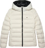 TOMMY HILFIGER Kadın Marka Bayrak Logolu Sabit Kapüşonlu Kapitone Dolgulu Beyaz1 Mont DW0DW21617 YBL