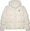 TOMMY HILFIGER Kadın Marka Logolu Normal Kesimli Dik Yakalı Çıkarılabilir Kapüşonlu Günlük Kullanıma Uygun Bbeyazz Mont DW0DW21623 YBH