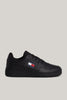 TOMMY HILFIGER Erkek Deri Üst Kauçuk Dış Siyah Sneaker EM0EM01395 BDS