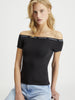 Calvin Klein Logo Elastic Bardot Kadın T-Shirt