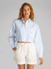 CALVIN KLEIN WOVEN LABEL CROPPED KADIN GÖMLEK