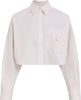 CALVIN KLEIN WOVEN LABEL CROPPED KADIN GÖMLEK