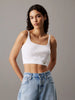 CALVIN KLEIN WOVEN LABEL SWEATER BRALET