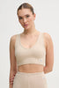 CALVIN KLEIN WASHED WOVEN LABEL RIB BRALET