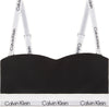 CALVIN KLEIN Kadın Marka Logolu Beyaz Elastik Bantlı Siyah Sütyen LV00QF8497 UB1