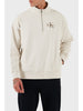 CALVIN KLEIN Erkek Marka Logolu Pamuk Karışımlı Yarım Fermuarlı Şık Görünümlü Bej Sweatshirt LV04RD236G 67U