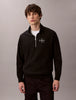 CALVIN KLEIN Erkek Marka Logolu Pamuk Karışımlı Yarım Fermuarlı Şık Görünümlü Siyah Sweatshirt LV04RD236G UB1