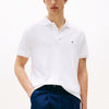 TOMMY HILFIGER Erkek Marka Logolu Pamuklu Polo Yakalı Kısa  Kollu Günlük Kullanıma Uygun Şık Görünümlü Beyaz Polo Yaka T-Shirt MW0MW35585 YBR